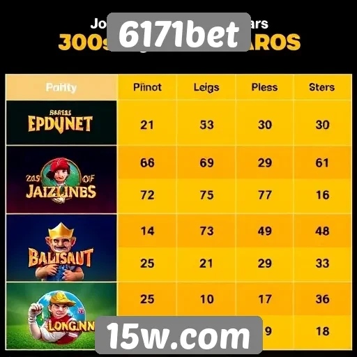 Comparativo entre jogos populares na plataforma 6171bet